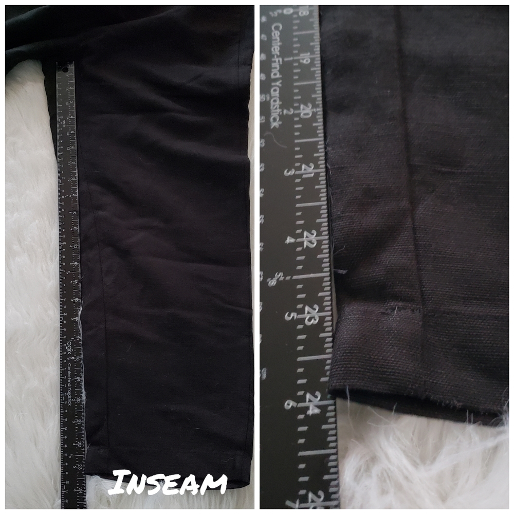 NWT Eileen Fisher Black Tencel Organic Linen Slub Crop Pant See Description - Picture 4 of 11